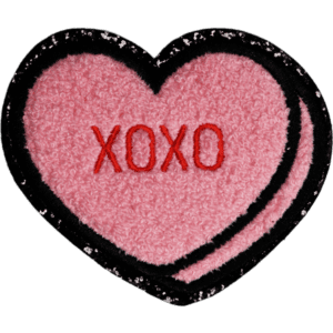 XOXO Conversation Candy Hearts Chenille Iron On Patch