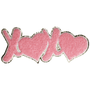 Light Pink Large XOXO Chenille Iron-on Patches