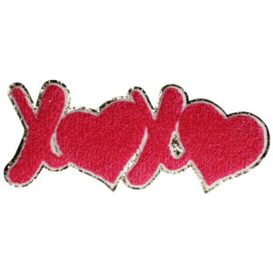 Hot Pink Large XOXO Chenille Iron-on Patches