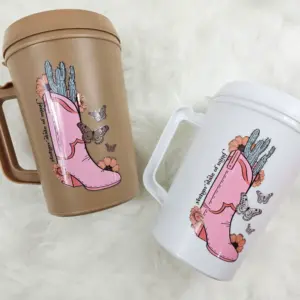 'Yeehaw State of Mind' Pink Boot HIP SIPS Mega Mug 34oz