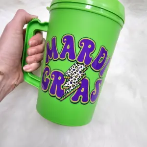 Mardi Gras Cheetah Lightning Bolt HIP SIPS Mega Mug 34oz