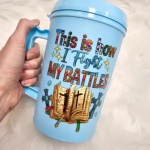 This Is How I Fight My Battles Christian HIP SIPS Mega Mug 34oz