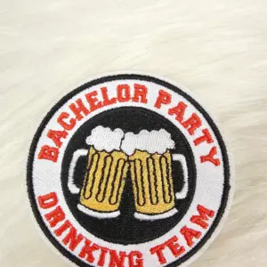 'Bachelor Party Drinking Team' Embroidery Iron On Patch