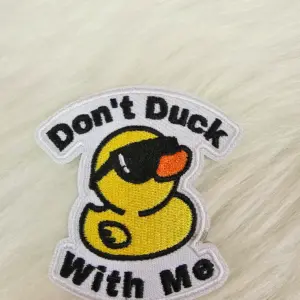 'Don't Duck With Me' Yellow Embroidery Iron On Patch