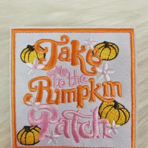 'Take Me To The Pumpkin Patch' Embroidery Iron On Patch