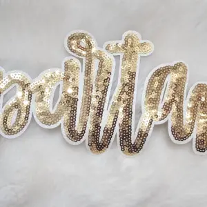 Large Gold Spartans MSU Sequin Iron On Patch