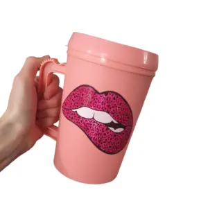 Pink Cheetah Lips HIP SIPS Mega Mug 34oz
