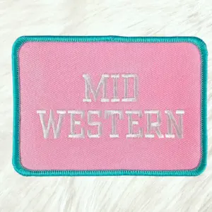 Midwestern Pink Embroidery Iron On Patch